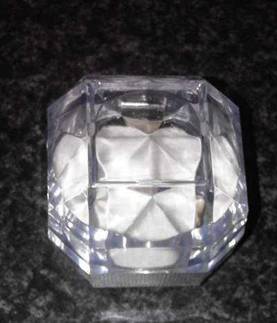 72 BOXES - CLEAR OCTAGONAL SHAPED RING BOXES